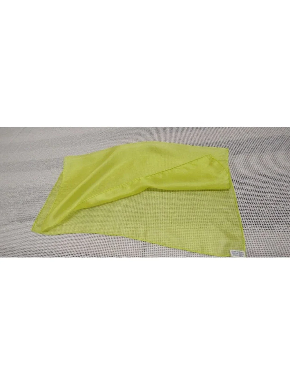Vintage 1950s 40s PURE SILK HANDKERCHIEF SCARF Neon Chartreuse Vibrant Japan 50s